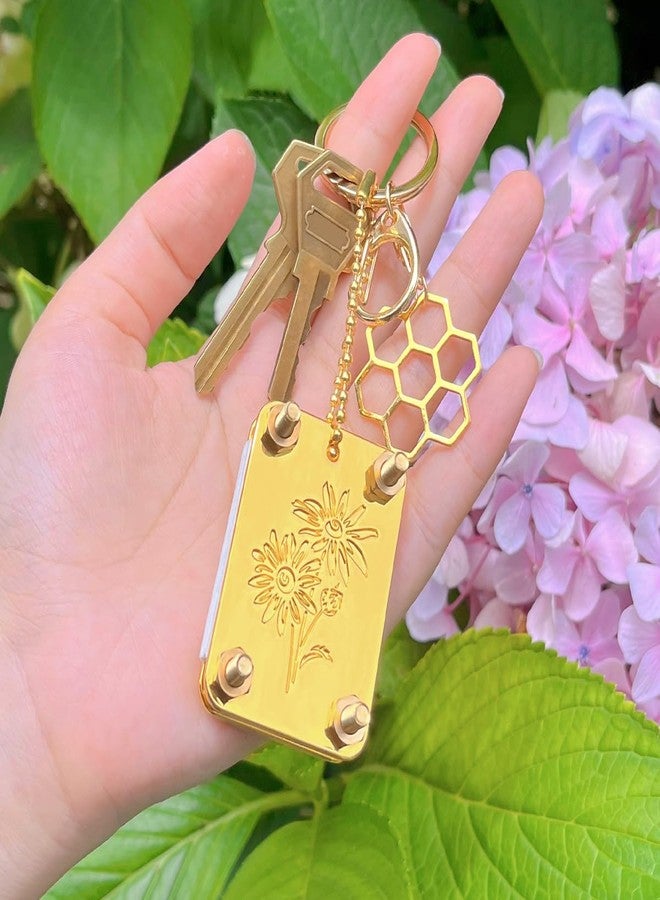 Happinit Micro Flower Press, Miniature Flowers Press Kit, Metal Pocket Flower Pressing, DIY Pressed Flowers Plant Preservation Kit for Arts and Crafts Lovers, Plant Lover Gifts (Gold) - Image 4